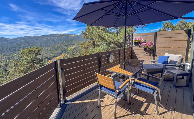 Custom composite deck in Evergreen Colorado by Rocky Mountain Outdoor Living