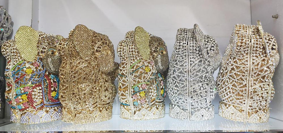 Thumbnail: Luxury Crystal Bags Animal Designer Pop Clutch Bags Elephant Purse Women Bridal 