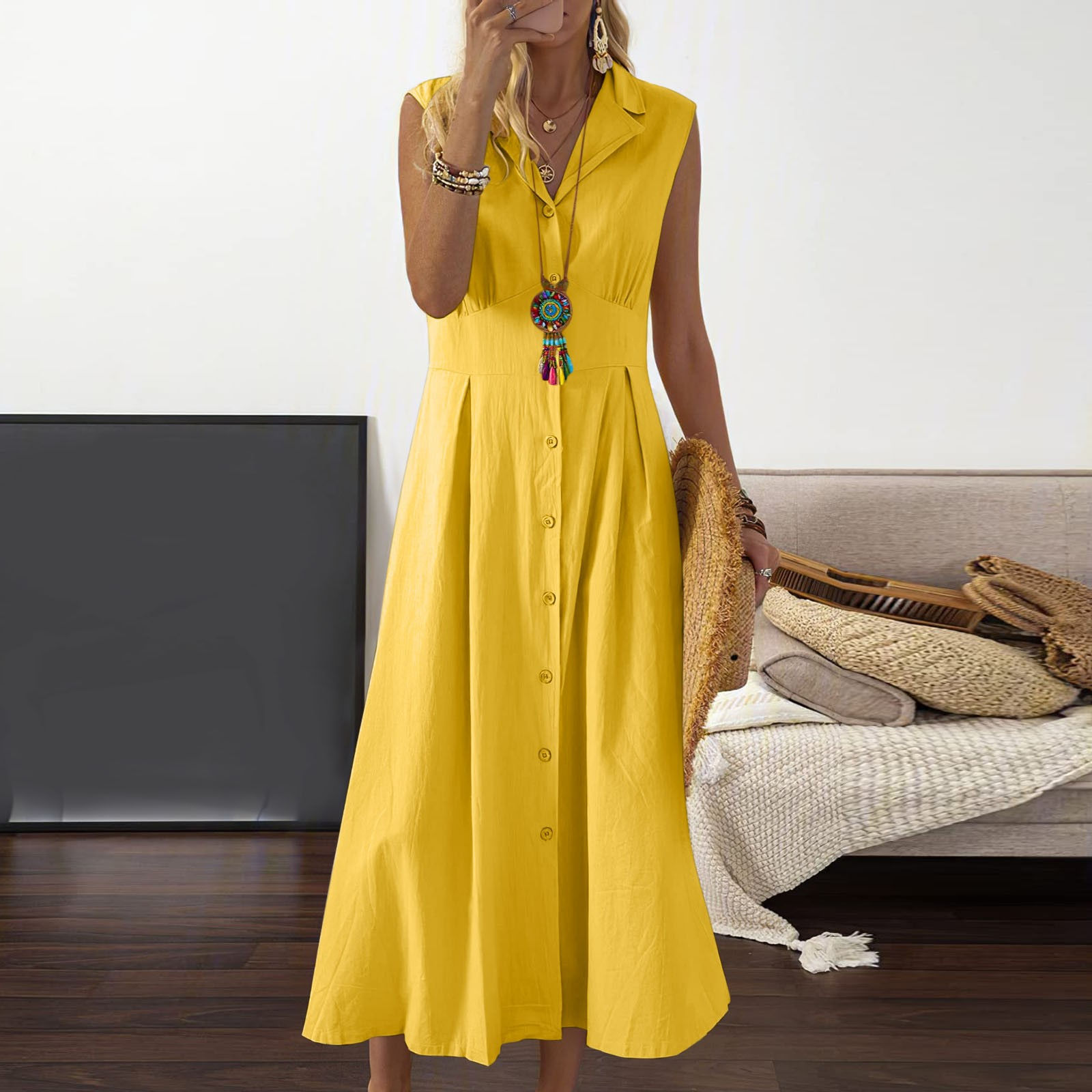 Women Summer Dress Simple Loose