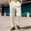 Thumbnail: Men's Casual Trousers Comfortable Mid-waist Button Straight Suit Pants