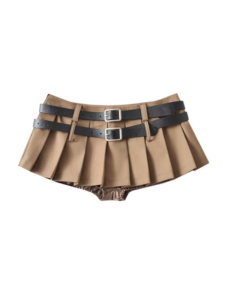 Thumbnail: Women's Pleated Mini Skirt and Shorts JK Preppy Style