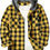 Thumbnail: Men's Plaid Hooded Jackets Long Sleeved Double Pockets Shirt Hoodie Jacket 