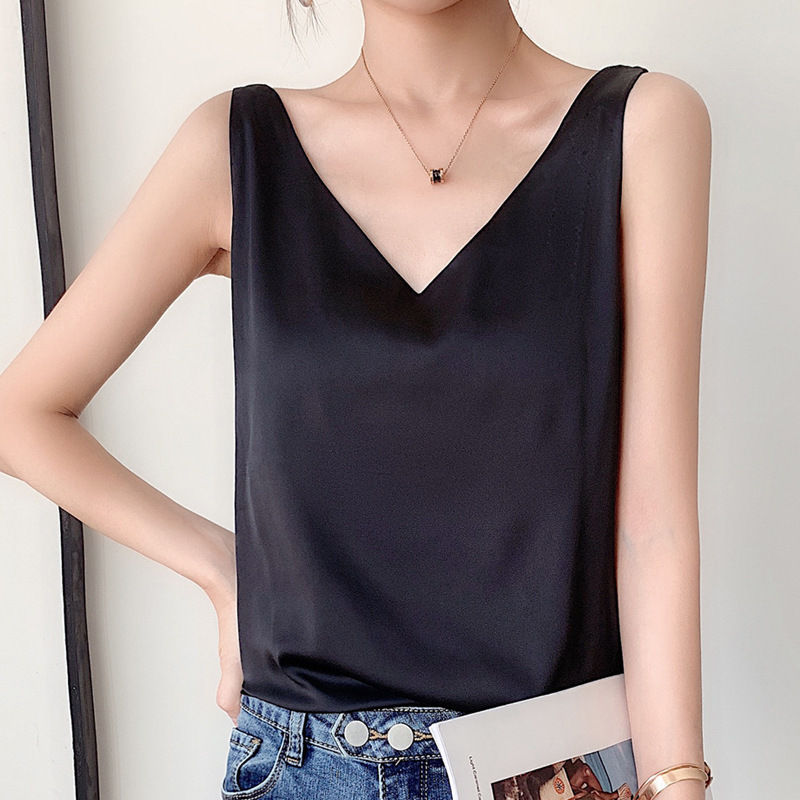 Thumbnail: Camisole Women's Summer Inner Suit Silk Satin V-neck Top
