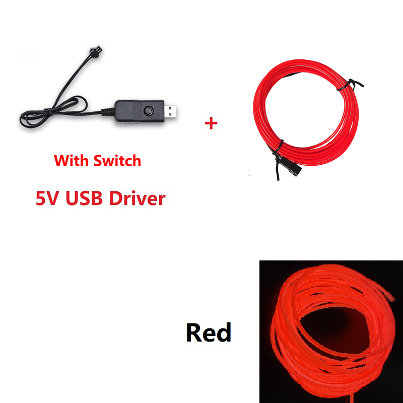 Thumbnail: 10/5/3/1M LED EL Wire Strip Light Battery Neon