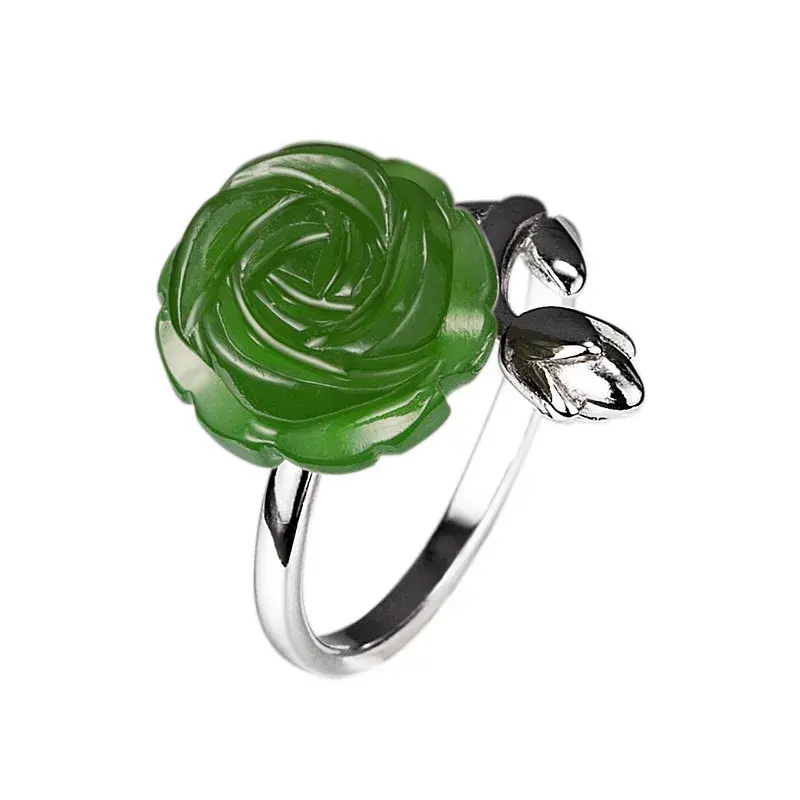 Thumbnail: women Jade Rose Rings Jewelry Fashion Ring Charms