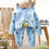 Thumbnail: Toddler Clothes Sets Clothing Casual Cartoon Cute Stripe Cotton Long Sleeve Baby