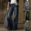 Thumbnail: Retro Casual Jeans With Pockets Fashion Straight Trousers Leg Wide Leg