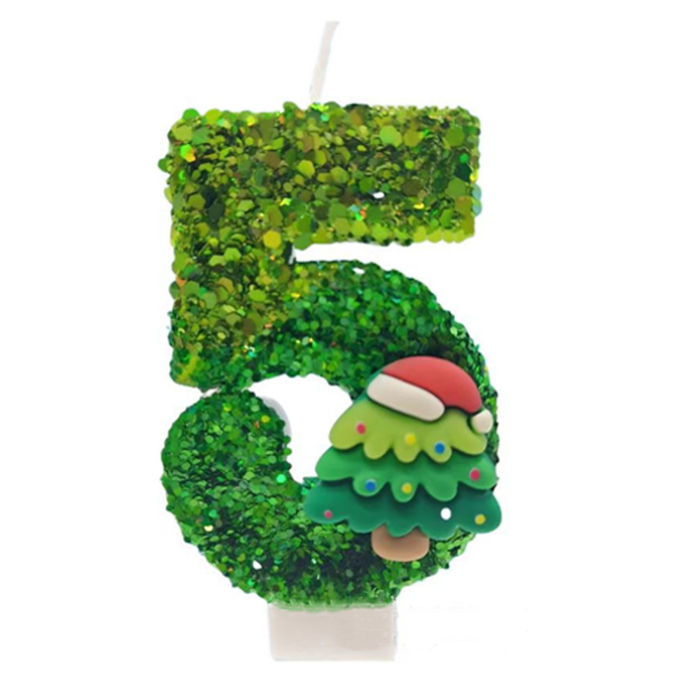Thumbnail: Christmas Tree Happy Birthday Candles for Cake Decorating Number Candles Cake To