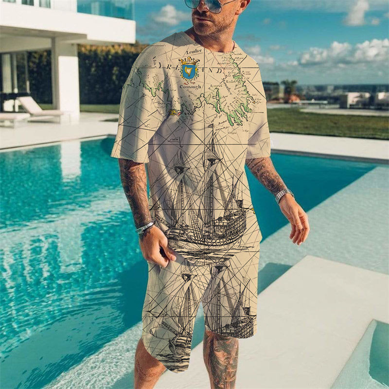 Thumbnail:  2 Piece Set Men's Fashion Tops Set Men's Clothing
