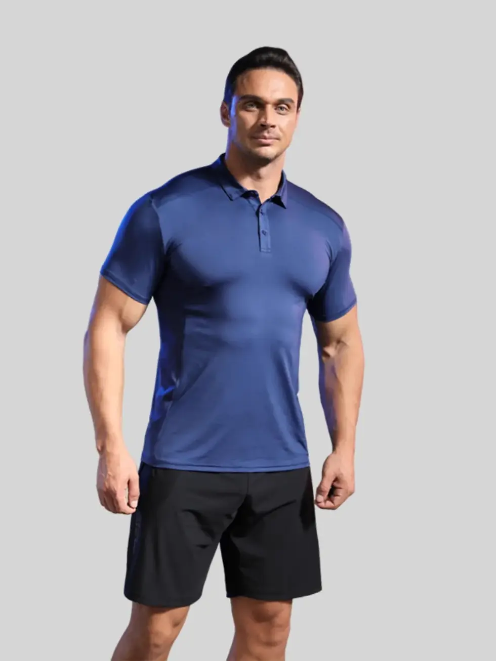 Thumbnail:  Men Sport Training Ice Silk Summer Polo Zipper