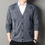Thumbnail: Men's Cardigan Jacket V-neck Sweater Men's Clothes Button Knitting Sweaters 