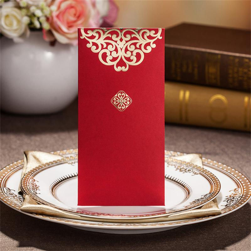 Red Envelope Wedding Hollow Out Gold Stamping Hongbao Birthday,New Year'S Suppli