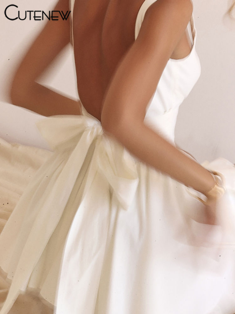 Women's Spaghetti Straps Backless Mini Dress Sexy Sleeveless