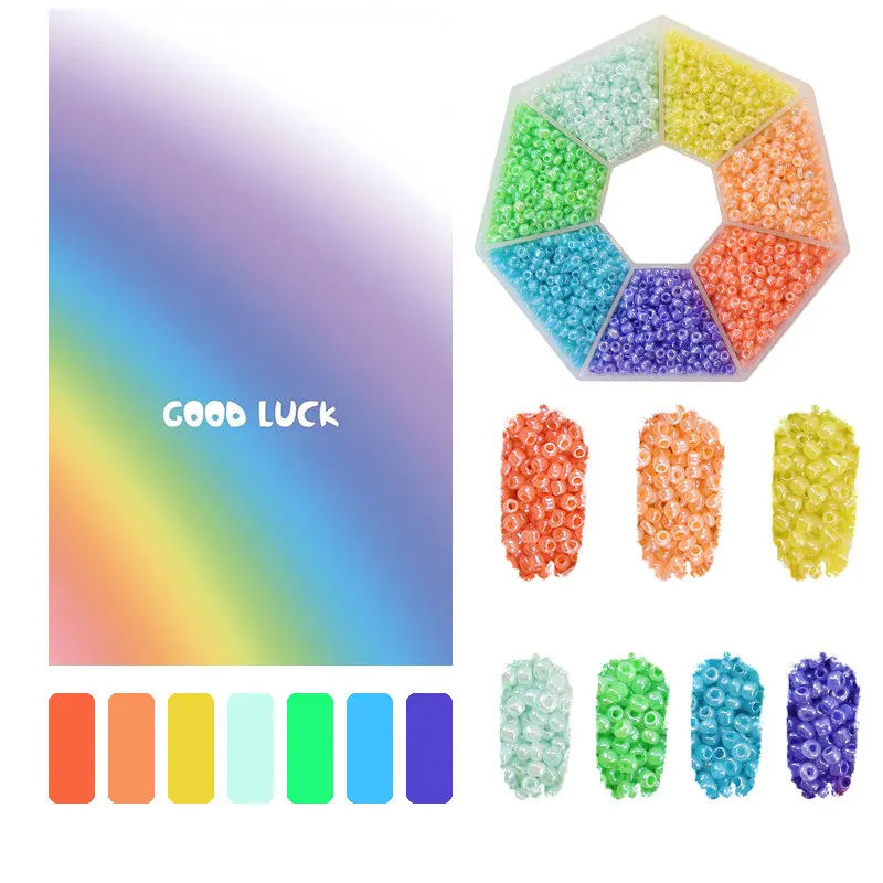 Thumbnail: 2mm Glass Seed Beads Kit, Bracelet Making Kit, Small