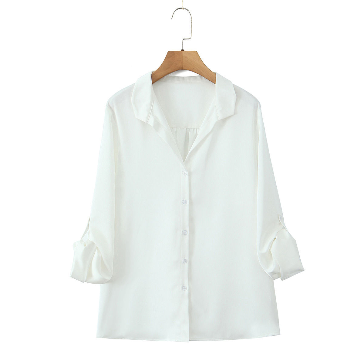 White Satin Shirt Women