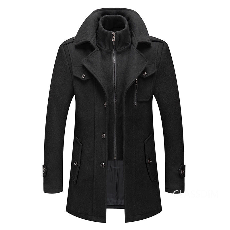 Men Cashmere Trench Coats Jackets Overcoats Wool Blends  