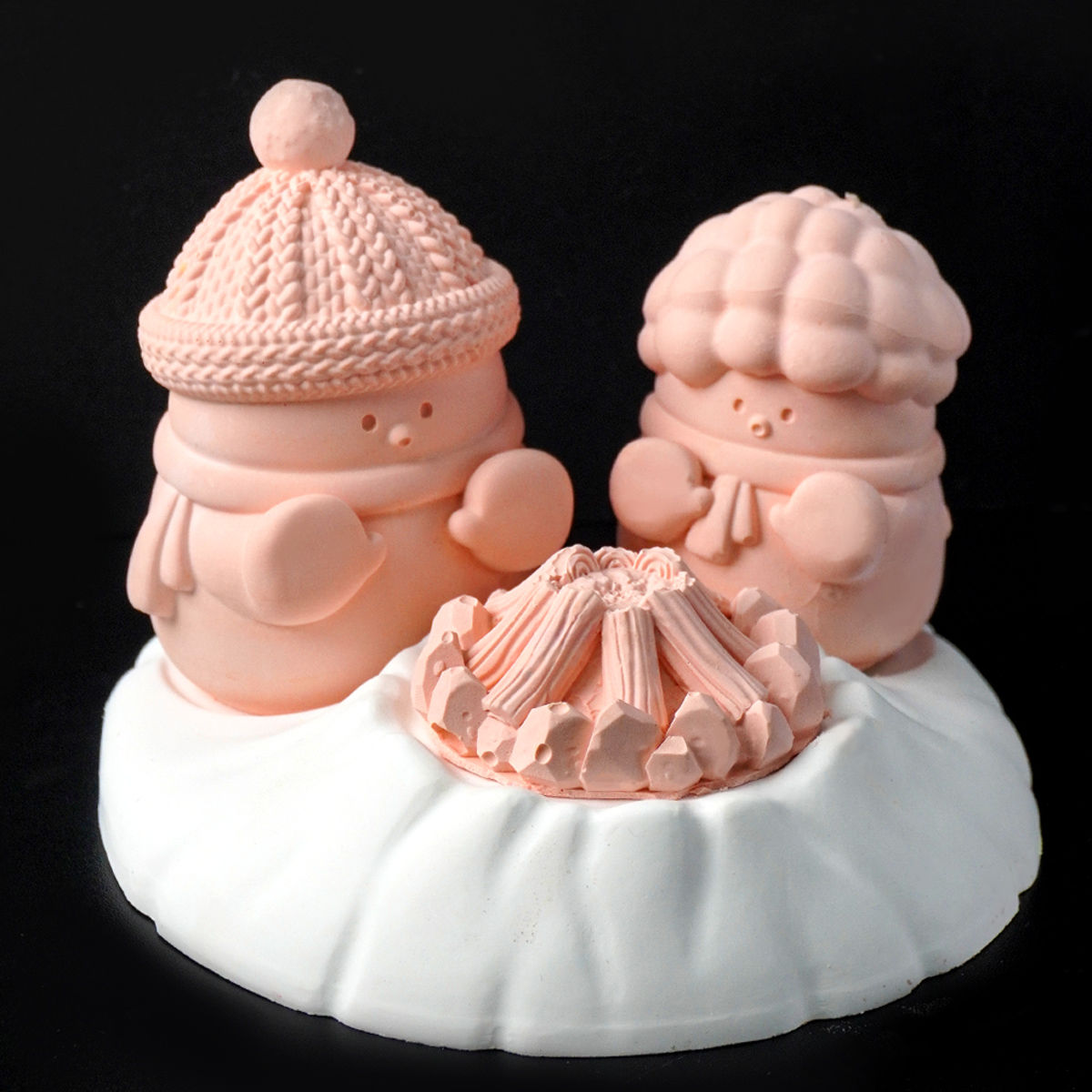 Snowman Bonfire Candle Holder Silicone Mold Scented Candle