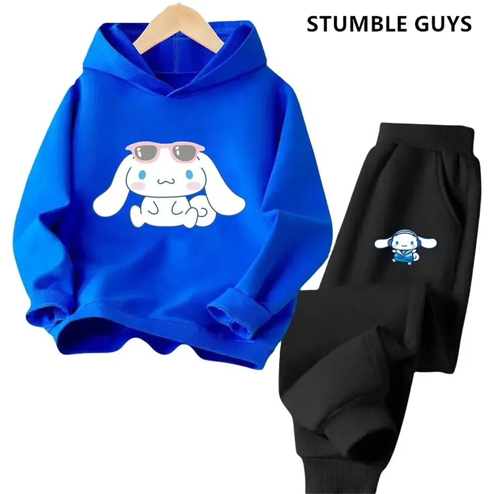 Thumbnail:  Kids Cinnamoroll Set Hoodie Sweatpants Kawaii Children Sports Suit  
