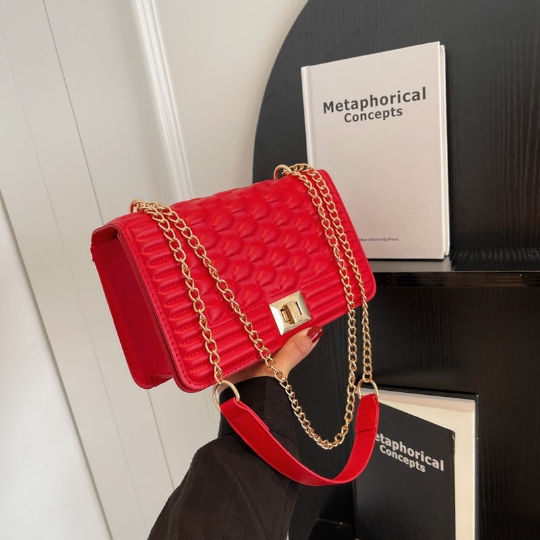 Thumbnail: Women's OL Red Chain Handbag