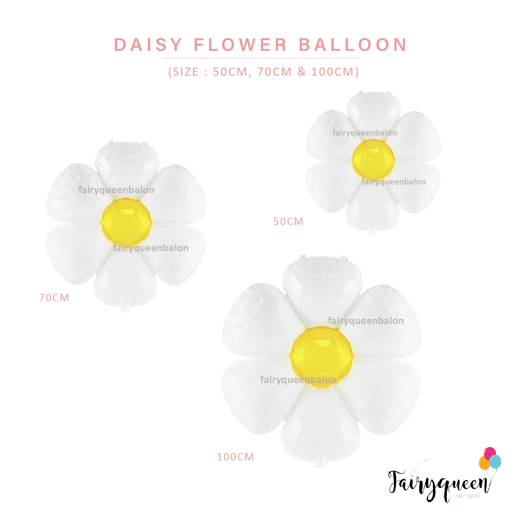 copy of copy of Daisy Sun Flower Foil Balloon - 110 cm