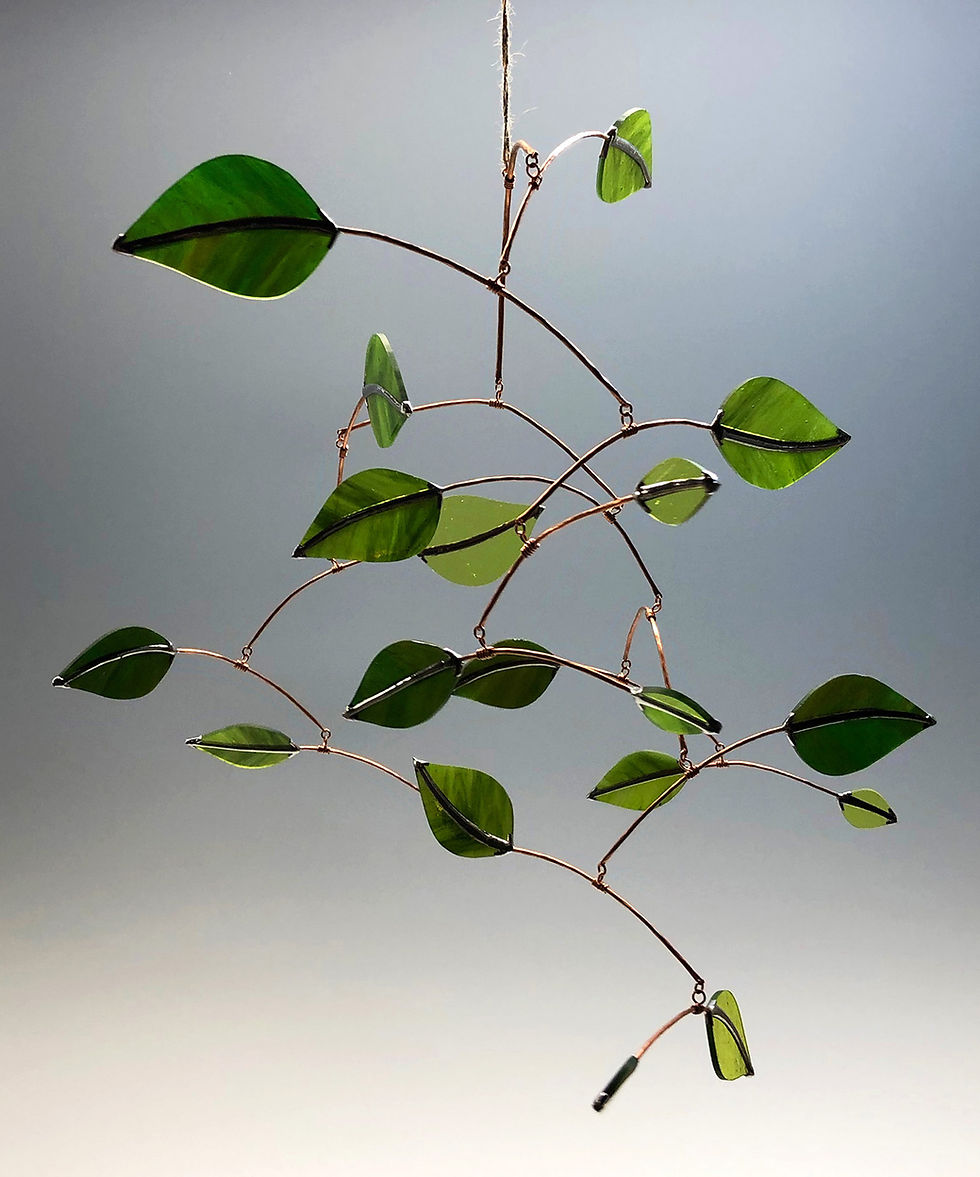 Thumbnail: Large Glass Leaves Mobile