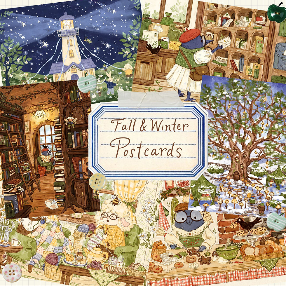 Fall & Winter - Moonberry Forest Postcard Prints