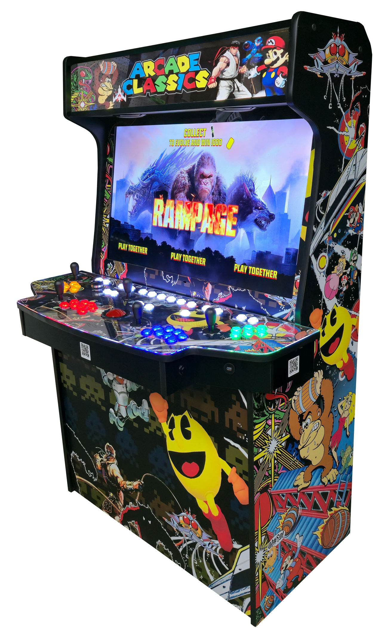 43" 4K Classic Characters 4-Player Upright Arcade Game