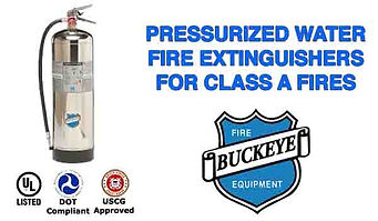 Pressurized Water Fire Extinguishers for Class A Fires