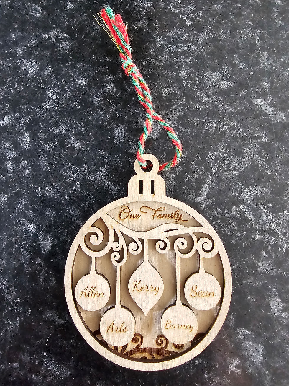 Thumbnail: Wooden Christmas Bauble with Names