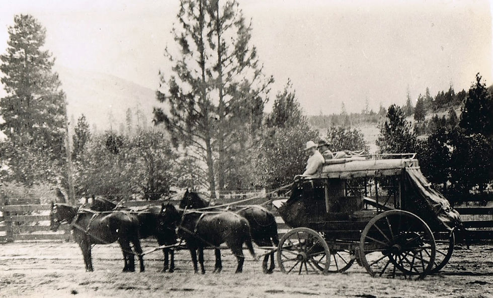 California-Oregon Stagecoach Company stagecoach in 1866