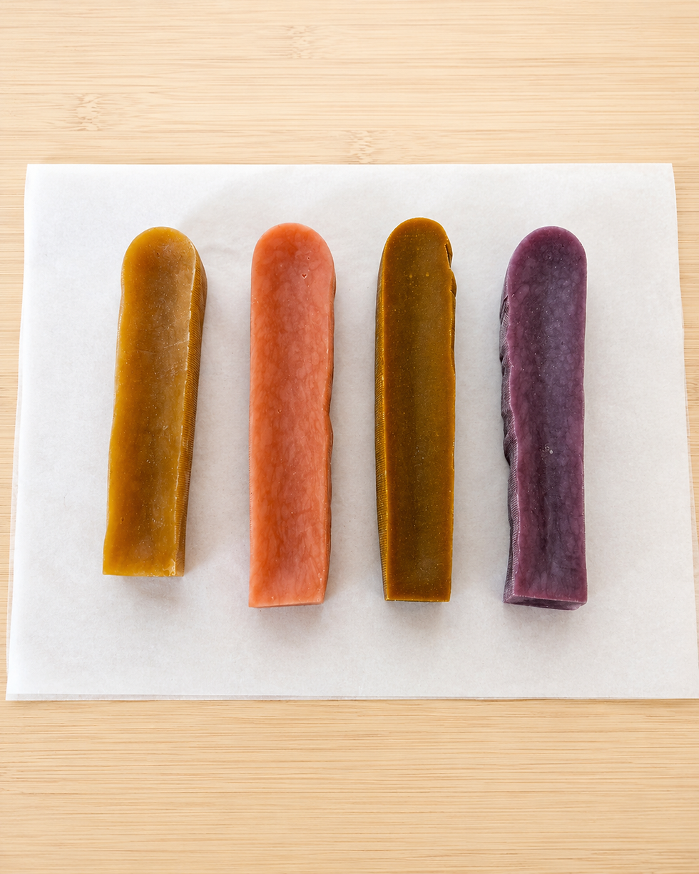 Thumbnail: Four flavoured Himalayan yak chews in assorted flavours