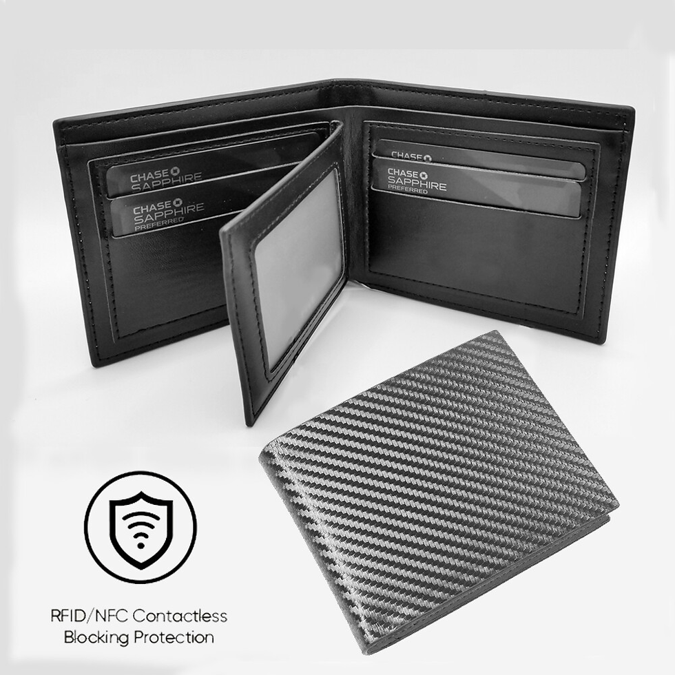 Thumbnail: Slim Leather Style Multi Function Card Holder Purse with RFID (Black)