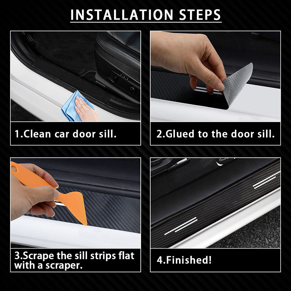 Thumbnail: Carbon Design Car Door Sill Plate Step Protectors for Ram 3500 - Set of 4
