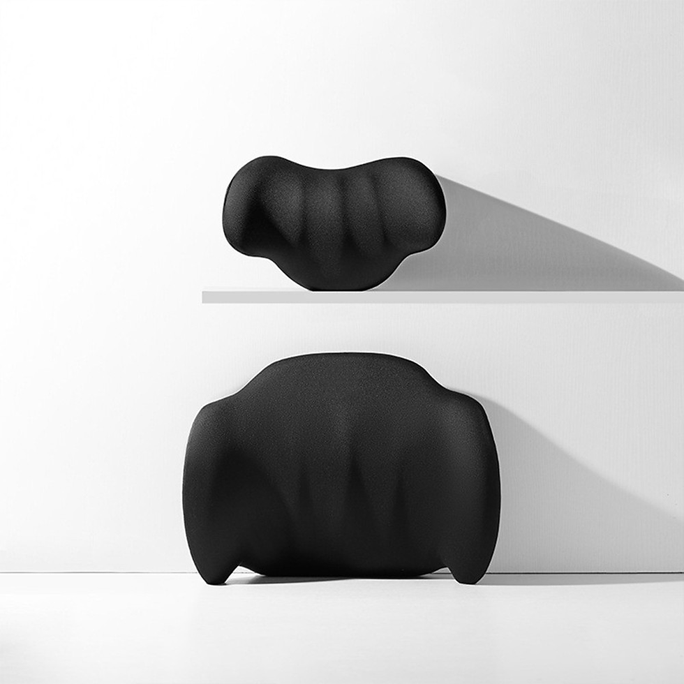 Thumbnail: Ergonomic Memory Foam Headrest and Lumbar Cushion - Set of 2