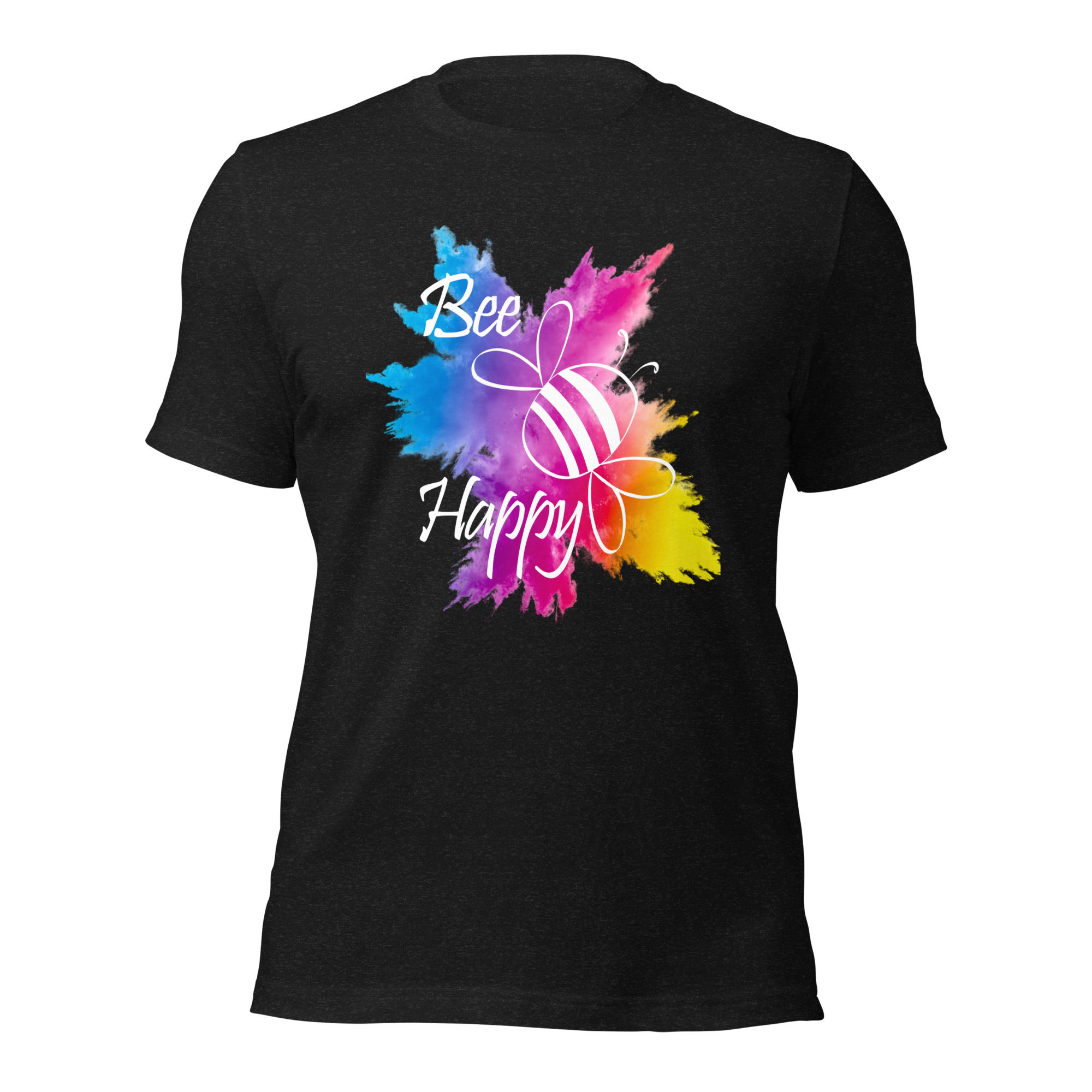 Bee Happy Unisex TShirt White Text