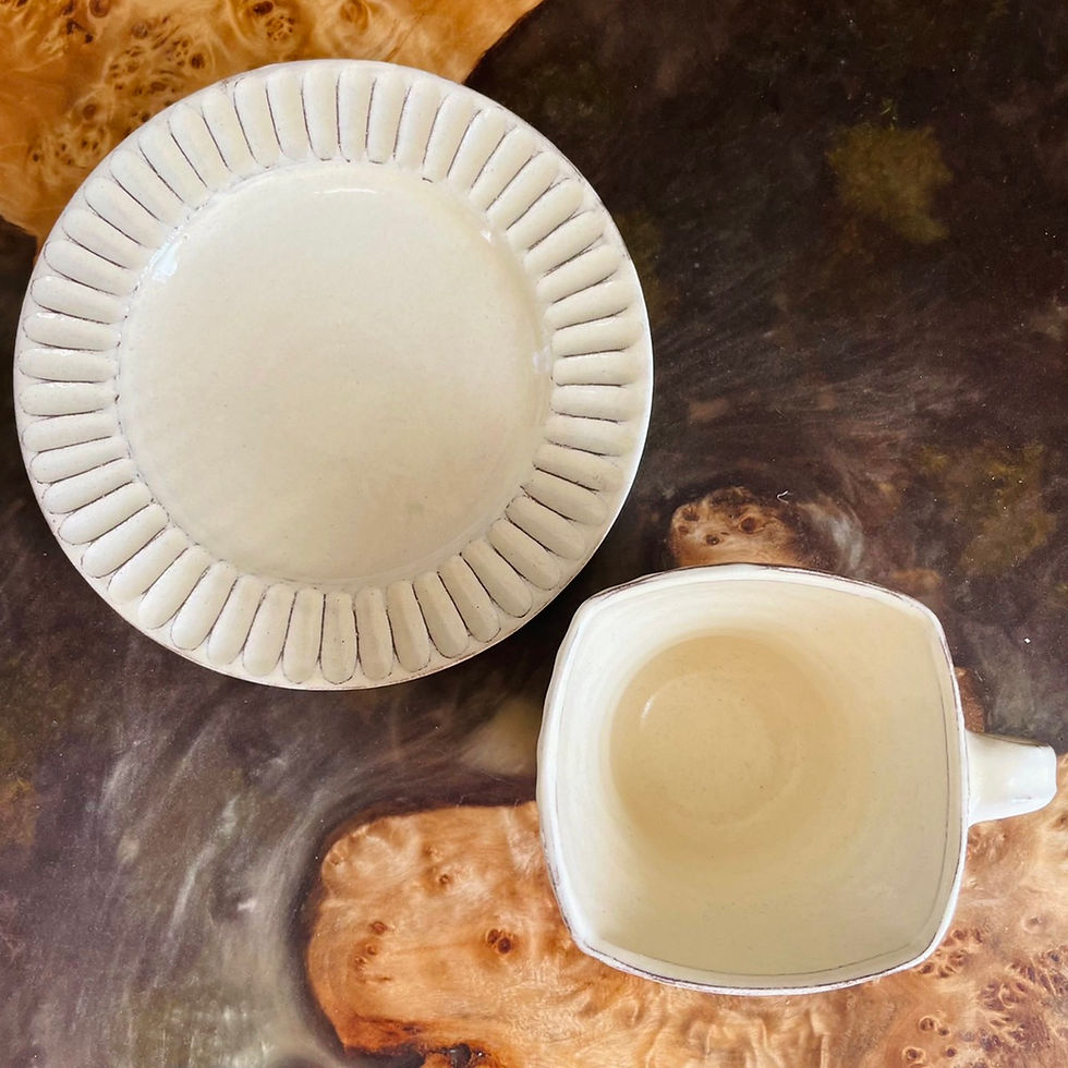 サムネイル： 後藤義国　縞角コーヒーカップ／ソーサ―