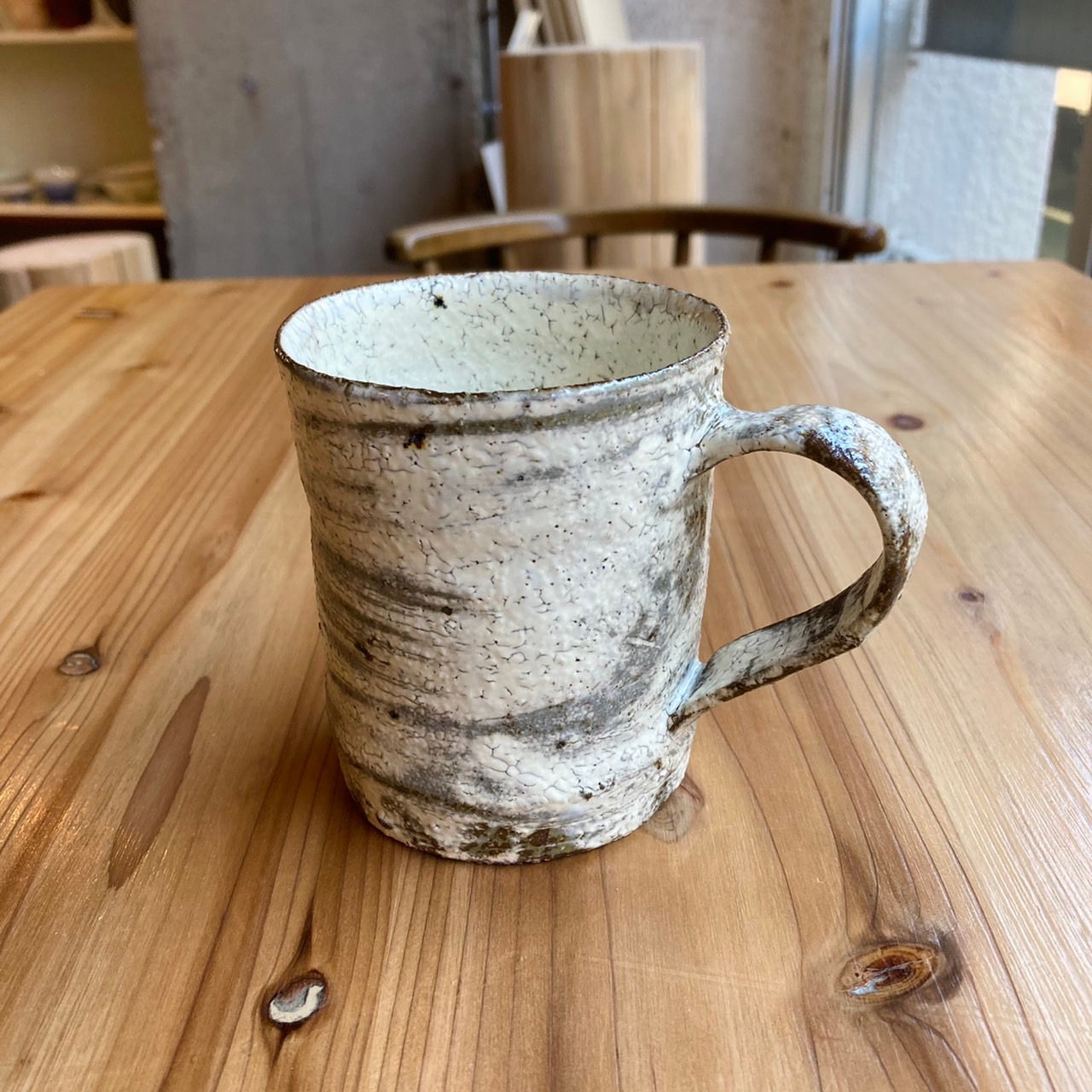 工藤和彦　白樺刷毛目マグカップ