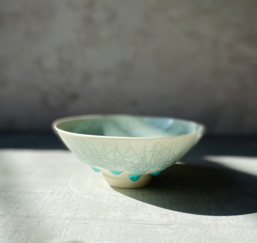 ２枚セット　藤内紗恵子　麺鉢　どんぶり 藤内紗恵子 / 貫入浅鉢 / 磁器 | GALLERY NENOHOSHI DAIKANYAMA