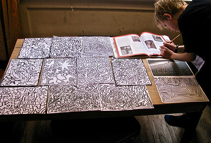 drawing inspired by Keith Haring