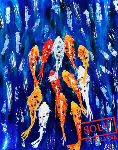 Fisches 50x40cm Sold Ukraine. oksana, brik, artist, painting, art, creativity, abstraction, artist, artwork, design, interiordesign, canvas, paintings, acrylpaintings, sendingto the whole world, domnytska, 
