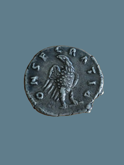 Silver Denarius of Antoninus Pius featuring an eagle.
