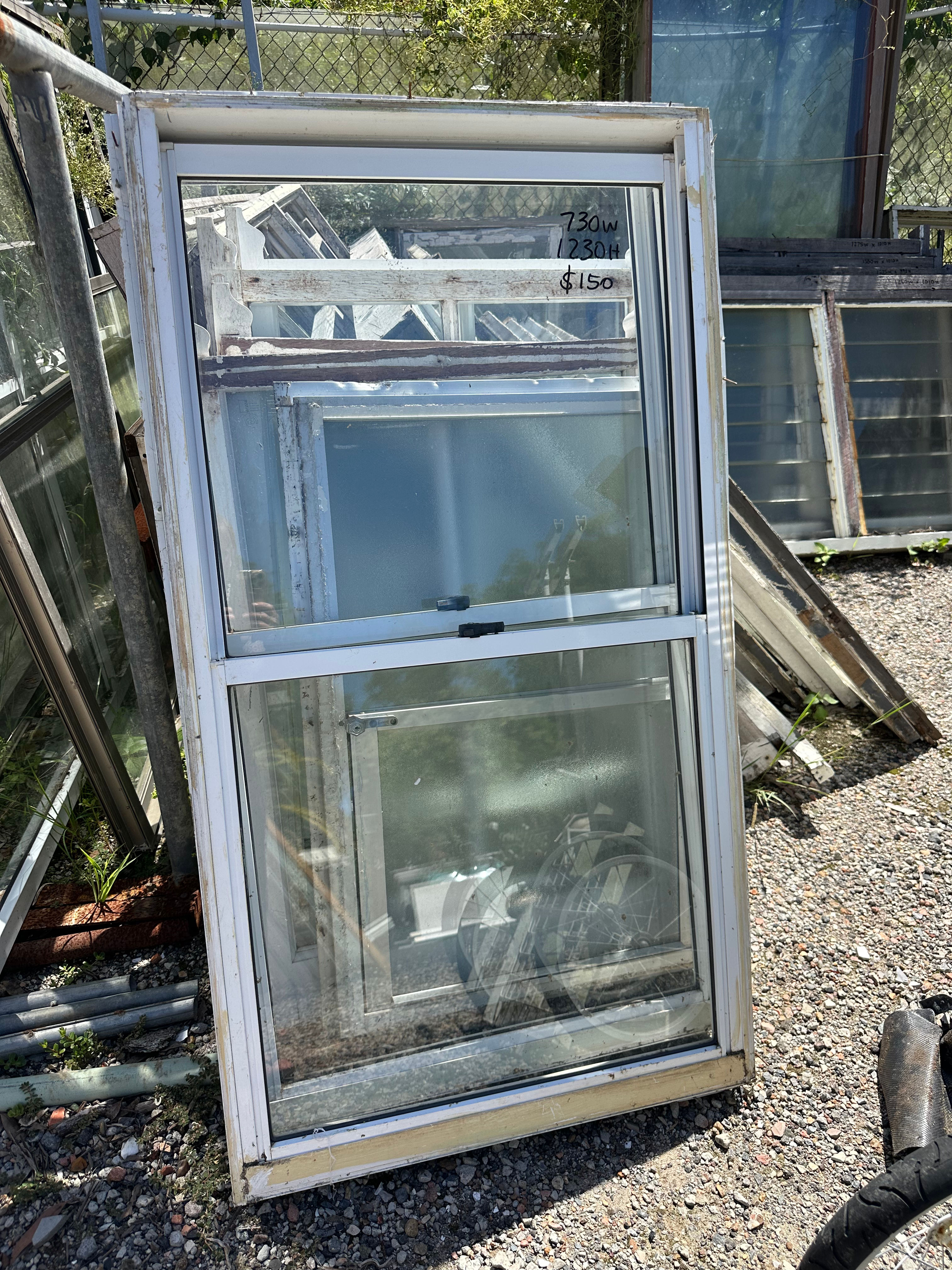 White Aluminium Sash Windows x 2