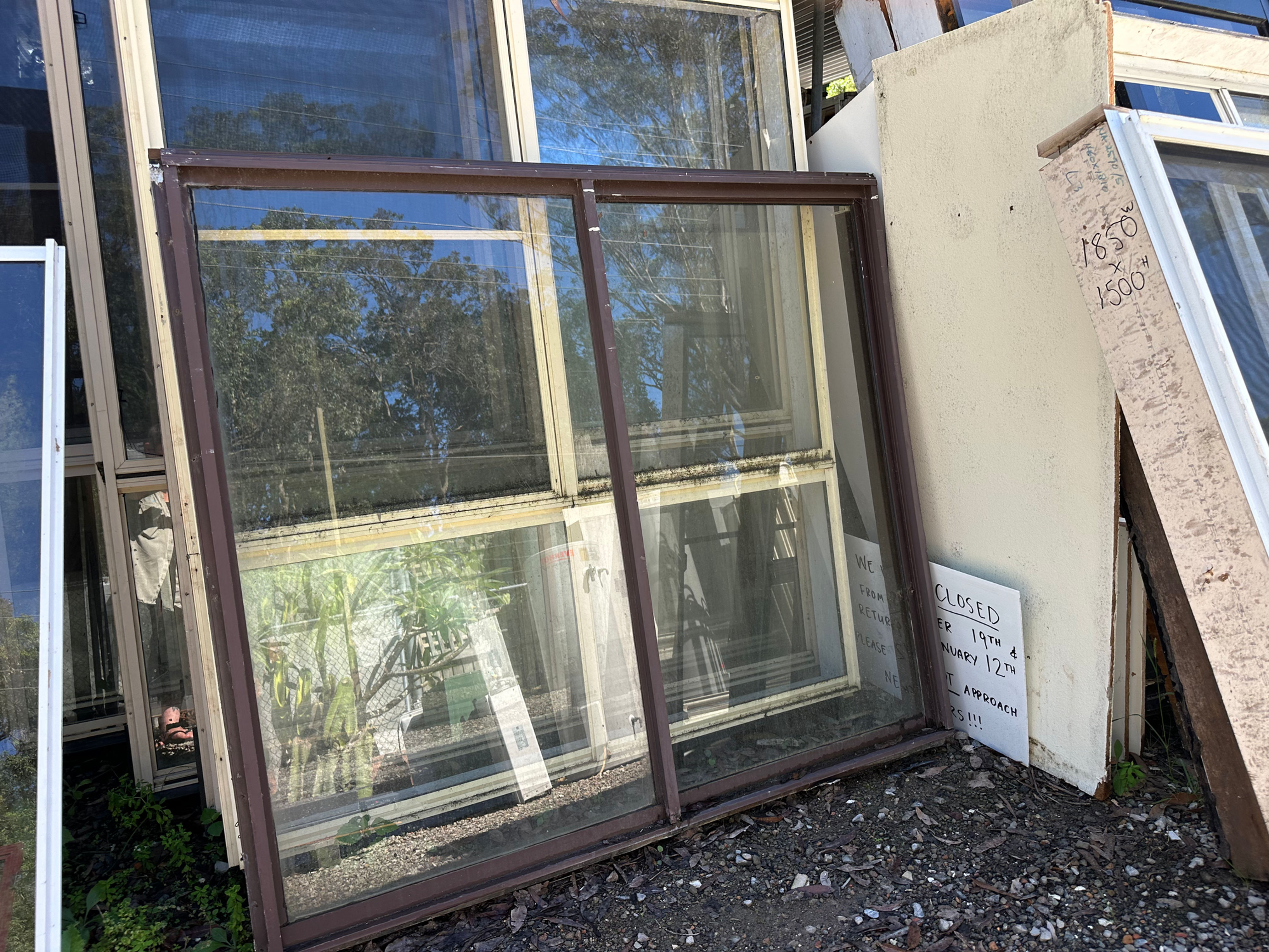 Mission Brown Sliding Window