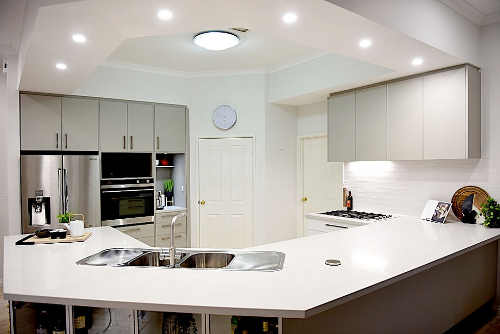 Kitchen with a white benchtop