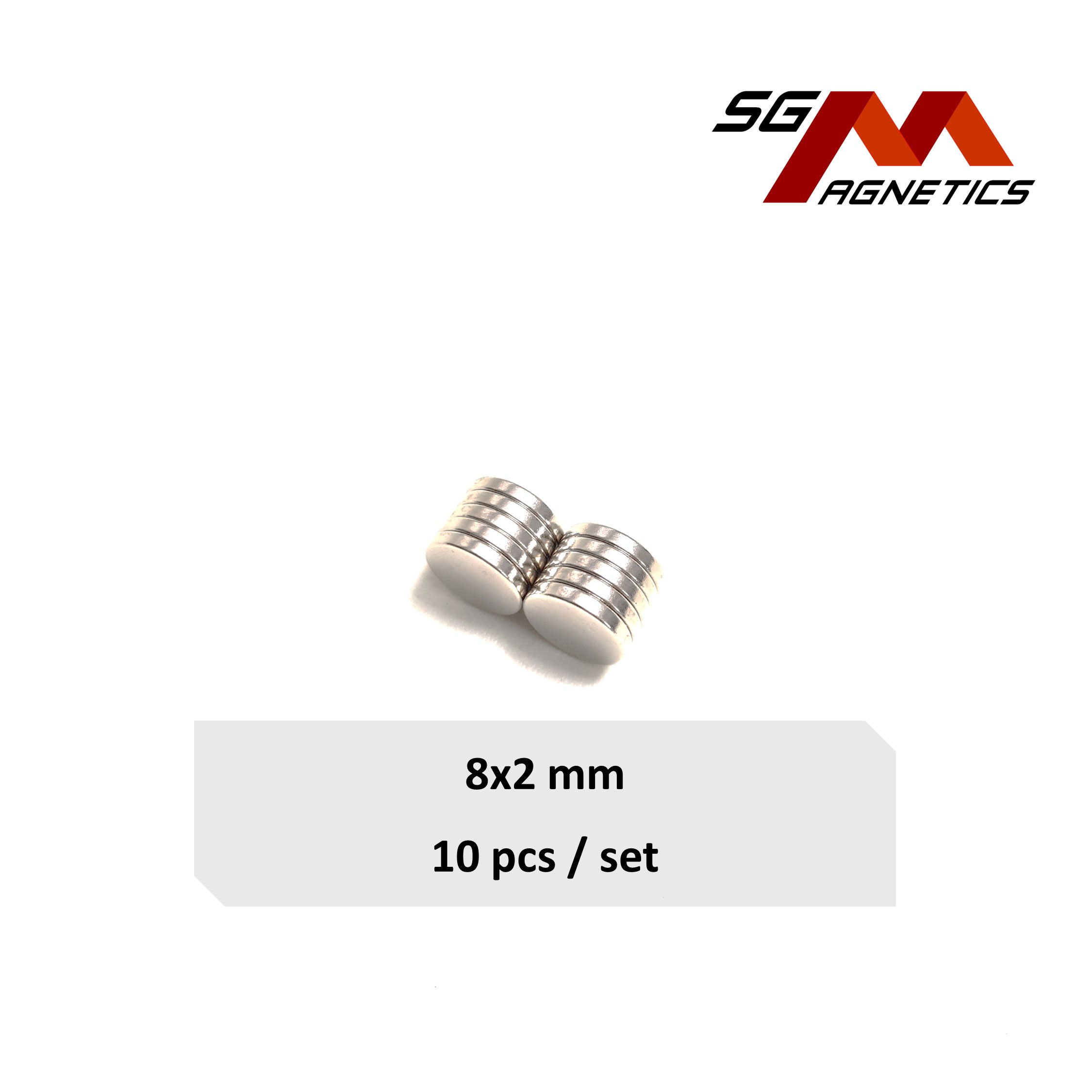 8x2mm N35 - Neodymium Disc Magnets - 10pcs