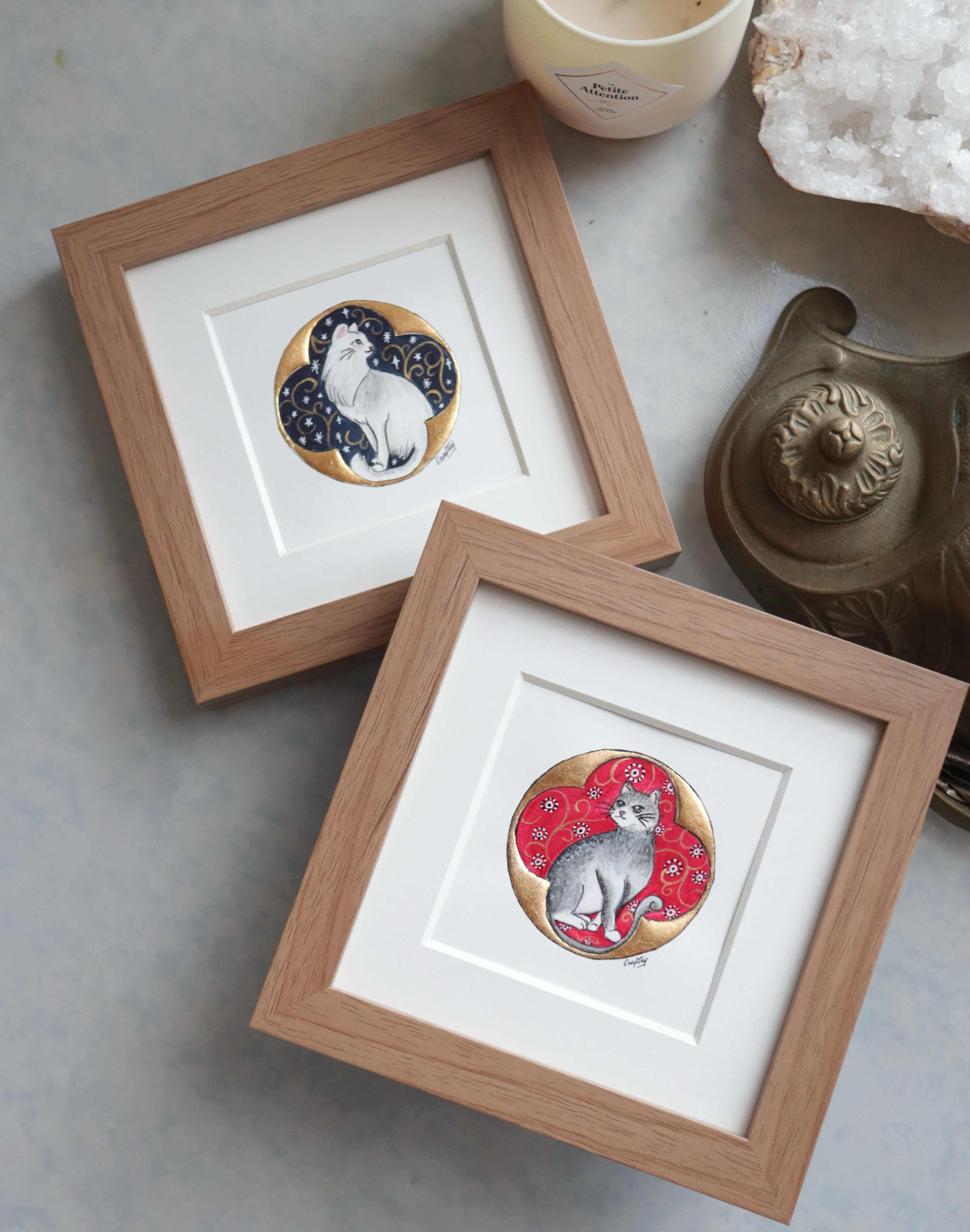 Bespoke Pet Portraits (24k gold raised gilding)