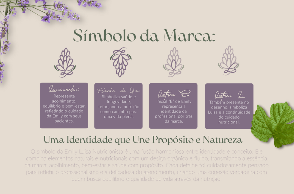 Símbolo da Marca e identidade que une propósito e natureza. Bem-estar com saúde.