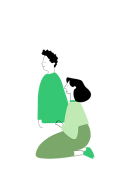 Zwei Leute spazieren