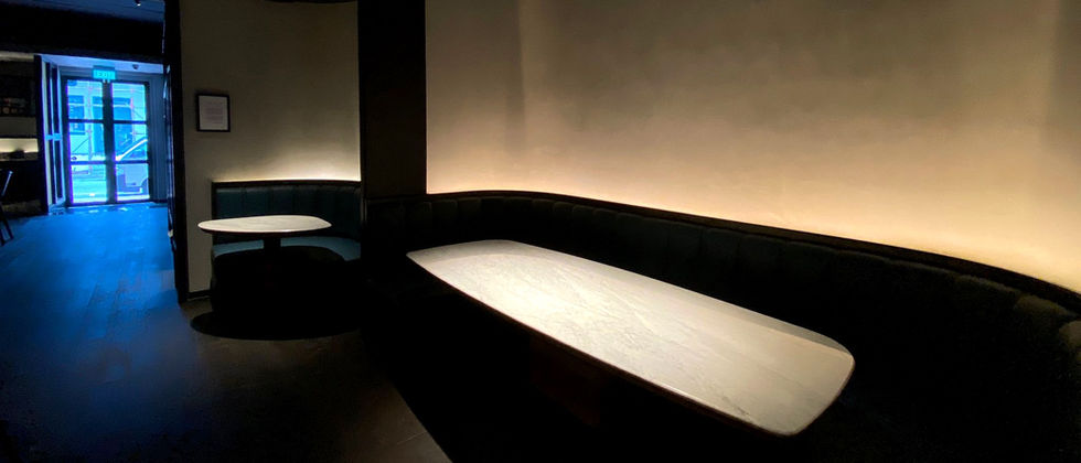 Restaurant, marble table top