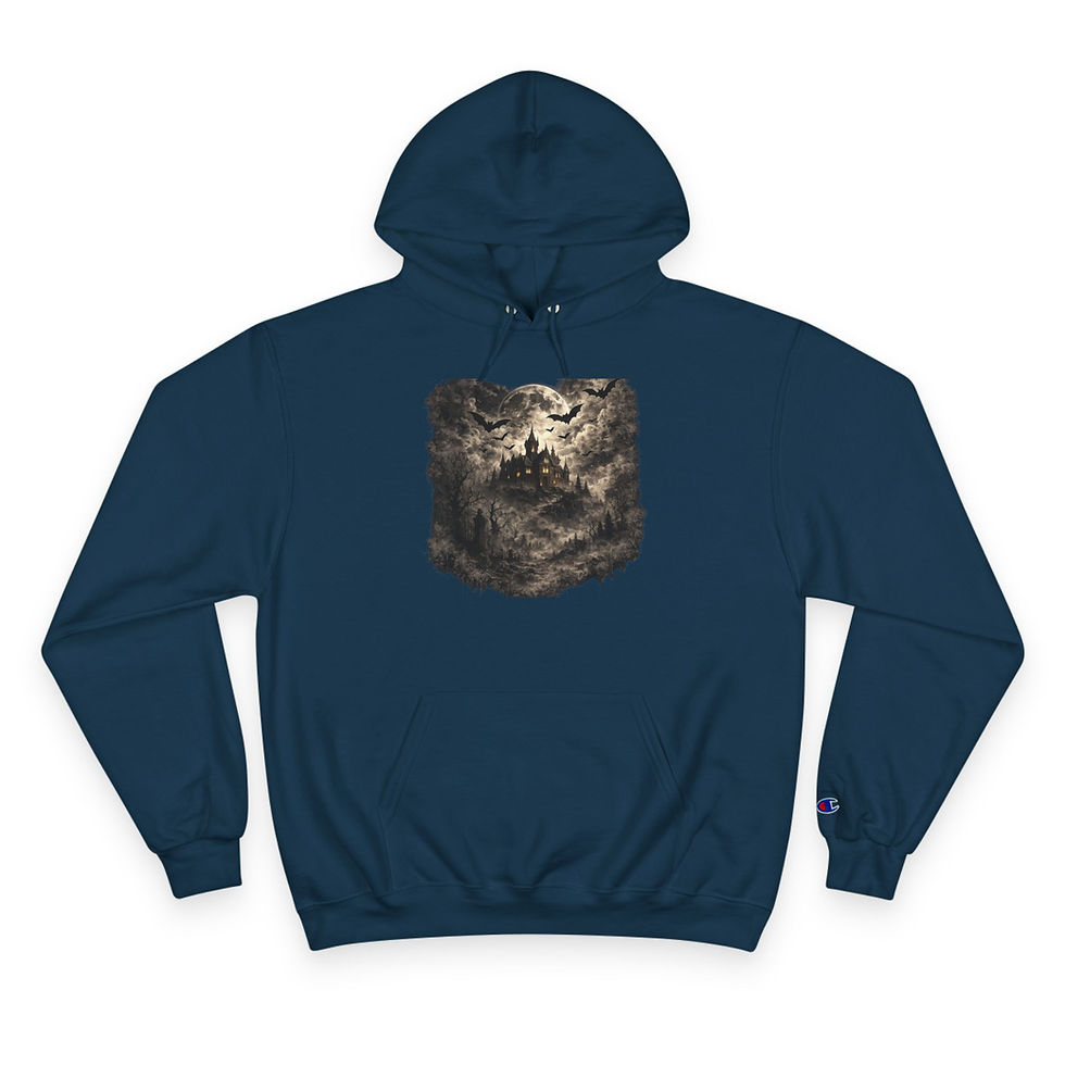 Thumbnail: Gothic Haunted Mansion Hoodie | Spooky Graphic Hoodie | Classic Fit